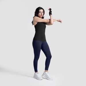 Leggings Navy Run para Mujer, Corte Ajustado, Cintura Alta y Baja, Estilo Casual, Pantalones de Yoga con Logotipo Estampado, Hechos de Tela Spandex, Talla XL - Product Image 4