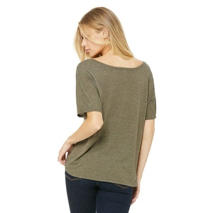 Bella Canvas Eco-friendly Mujer Carbón Negro para Triblend Slouchy Camiseta Último Color Sólido Festival Scoop Neck Beading - Product Image 5