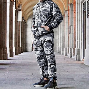 Ensemble 2 pièces pour hommes, veste et pantalon zippés à manches longues, survêtements athlétiques téléchargés par Dress Sports - Product Image 4