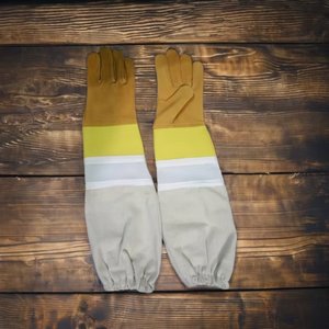 Gants d'apiculture personnalisés Gants en cuir Gants de sécurité pour apiculteur Poignets respirants en maille et toile - Product Image 1
