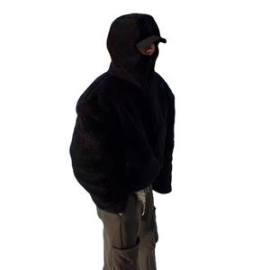 Fabricant de coupe et de couture Boxy fit sweat à capuche col montant sweats à capuche hommes polyester sherpa polaire veste à capuche - Product Image 2