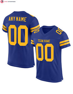 Camiseta de fútbol americano bordada personalizada de alta calidad cosida de gran tamaño transpirable uniforme de fútbol americano Tops - Product Image 3