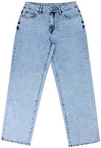 กางเกงยีนส์ผ้าฝ้ายเอวสูงสำหรับผู้หญิง, กางเกงยีนส์ผ้าฝ้าย100% เอวทรงกระดิ่งเอวสูงขนาดใหญ่พิเศษสำหรับฤดูร้อน - Product Image 4