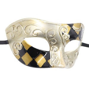Halloween griego Vintage <span class=keywords><strong>oro</strong></span> plata fiesta máscaras Colombia Vintage Plaid mascarada bola carnaval máscaras fabricante en China - Product Image 5