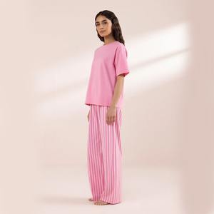 Ropa de dormir de mujer personalizada de alta calidad, conjunto de pijama de algodón 100%, conjuntos de ropa de dormir de 2 piezas, trajes de noche, ropa de salón, ropa de dormir para mujer - Product Image 3