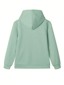 เสื้อมีฮู้ดผ้าฟลีซผ้าฝ้าย100% มีสไตล์สำหรับผู้หญิงเสื้อสเวตเชิ้ตพิมพ์ลายพัฟนุ่มป้องกันการหดตัว XS ขนาดลำลองทึบมีตัวอักษรทำงานตามสั่ง - Product Image 2