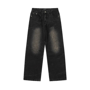 Pantalones Vaqueros Anchos de Mezclilla Lavada para Hombre, Corte Holgado, Cintura Media, Estilo Casual de Algodón, Estilo Otoñal - Product Image 2