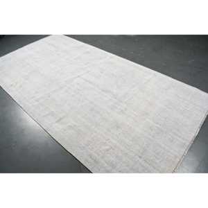 Tapis vintage, tapis turc 5,2x9,9 pieds, tapis persan en laine blanc-gris - Product Image 2