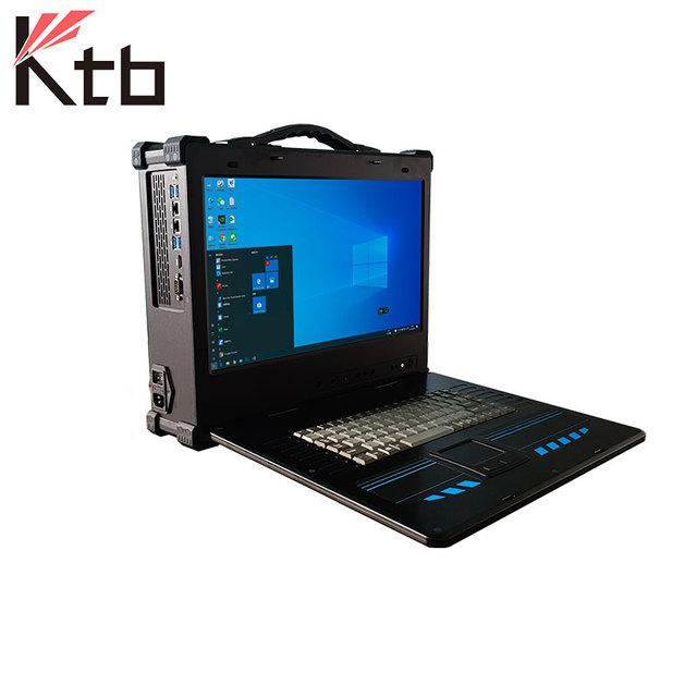 Custom KTB IPC-1479M Rugged Portable Laptop 2-Optical 10-Electrical Firewall Wide Temp for On-site Inspection Support OEM & ODM