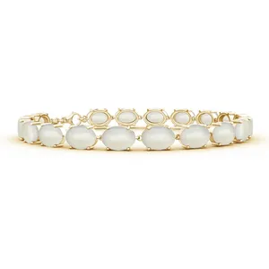 925 Silver Fine <b>Charm</b> Bracelet with Rose Gold Moonstone Elegant Rose Gold Moonstone <b>Bangle</b> - Product Image 2
