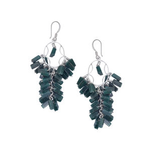 Pendientes colgantes modernos de plata de ley 92,5 para mujer y niña, joyería de lujo verde, REGALOS FESTIVOS para fiesta, NSJ-12455 - Product Image 2