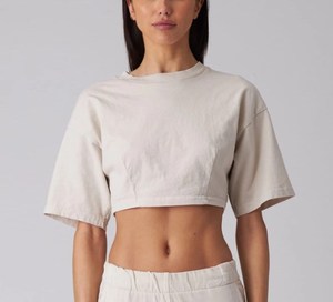 100% Cotton <b>Acid</b> Wash Cropped T-Shirt for Women Vintage Sexy Crewneck <b>Drop</b> Shoulder Design XXS Baby Tee Crop Top for Sexy Look - Product Image 6