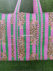 กระเป๋าผ้าคอตตอนทำมือสำหรับผู้หญิงพิมพ์ลายสัตว์โลโก้ออกแบบได้ตามต้องการกระเป๋าด้านในมีสไตล์ยั่งยืนสำหรับผู้หญิง - Product Image 2