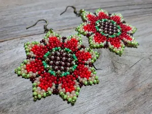 Pendientes colgantes de ganchillo con cuentas hechos a mano 2025 para mujer, moda colorida, forma de mariposa, joyería de regalo al por mayor - Product Image 2