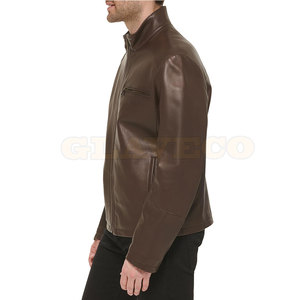 Veste en cuir pour homme, vente chaude, hiver, col montant, logo sur le devant, capuche, imperméable, écologique, décontractée - Product Image 2