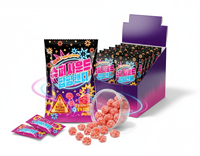 Lage minimale bestelhoeveelheid bulk fruitige chocolade bedekte aardbeien gummy popping candy roze bolvormig |   10g Kinderproefpakket Groothandel