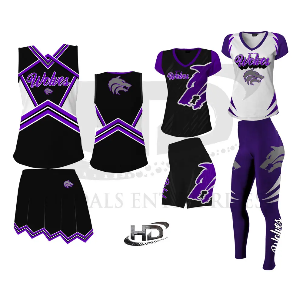 Peso ligero Color sólido Cheer Girl Uniforme Nueva llegada Spandex Poliéster Cheerleading Uniform