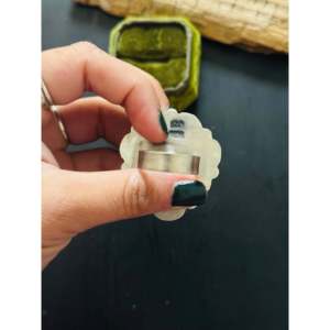 <b>Adjustable</b> Blue Ridge Turquoise Sterling <b>Silver</b> Cluster <b>Ring</b> Navajo Made Hip-Hop Style Invisible Setting Stainless Steel Gift - Product Image 5