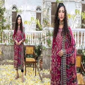 ชุดสูทผ้าไหมกึ่งเย็บจากอินเดียสำหรับงานแต่งงานและงานปาร์ตี้งานปักจำนวนมาก - Product Image 3