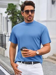 Camisetas de gran tamaño para hombre, camisetas en blanco de cuello simulado personalizadas de media manga de Color sólido pesado de lujo, camisetas transpirables de gran oferta OEM - Product Image 5