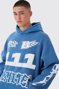 Nuevo Boxy Moto Puff Print Wash Hoodie Sudaderas con capucha para hombre Mezcla de algodón Diseño personalizado Última moda Ropa de gimnasio básica Precio de fábrica - Product Image 6