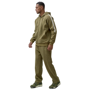 Conjunto Deportivo Personalizado para Hombre, 100% Algodón, Felpa, con Cierre, Reversible, Estilo Urbano, Color Sólido, Lavado Ácido, Transpirable, de Secado Rápido para Invierno - Product Image 2