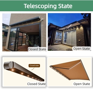 Parasol para exteriores, brazo plegable retráctil automático, toldo lateral de casete completo, marco de aluminio, toldo rodante, toldo para <span class=keywords><strong>puerta</strong></span> - Product Image 3