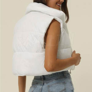 Ropa informal para mujer estilo de invierno 2024 nueva oferta Crop Top Puffer chaleco bajo MOQ buen diseño Crop Top Puffer chaleco - Product Image 2