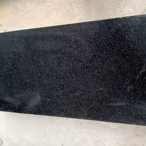 Granite Black Galaxy Premium, pierre naturelle, base noire profonde, paillettes dorées/argentées scintillantes - Design moderne, sol durable, salon - Product Image 2
