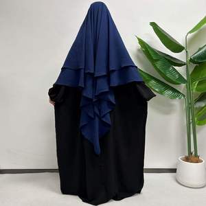 Thobe / Thawb de Alta Calidad, Nuevo Khimar Extra Largo de Dos Capas de Chifón, Niqab Musulmán, Pañuelo para la Cabeza Antiarrugas, Ligero y Transpirable - Product Image 4