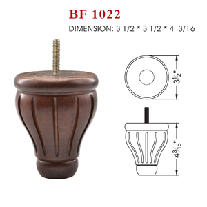 Pied de meuble conique en bois massif pour canapé, table, lit, finition marron, fabrication OEM, vente en gros d'usine - Product Image 6