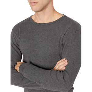 Ensemble de sous-vêtements thermiques pour homme, nouvelle conception, couleur gris uni, tissu en coton respirant, manches longues, taille plus, combinaison longue pour homme - Product Image 6