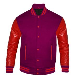 Veste de baseball en cuir décontractée sur mesure pour hommes, avec patchs en chenille brodés, style streetwear, vente en gros par le fournisseur - Product Image 1