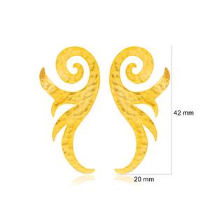 Pendientes de plata de primera ley con forma Irregular para mujer, aretes pequeños, plata esterlina 925, Estilo Vintage, oro de 22 quilates, estilo turco - Product Image 5
