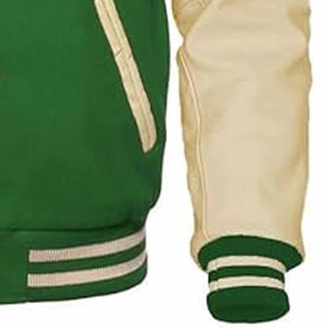 Chaqueta universitaria con logotipo personalizado, Mangas de cuero bordadas, chaqueta universitaria de béisbol para hombre - Product Image 3