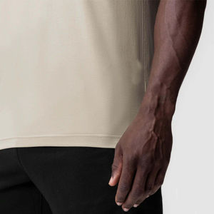 T-shirt personnalisé en coton/fibre de bambou pour homme – Qualité supérieure 300 g/m², coupe ample, motif uni, lettres imprimées, séchage rapide, idéal pour la vente en gros et l'étiquetage privé - Product Image 4