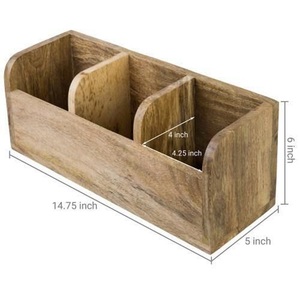 Organisateur de cuisine décoratif en bois de manguier à bas prix pour le stockage de la vaisselle, des couverts et du bureau-Design OEM - Product Image 3