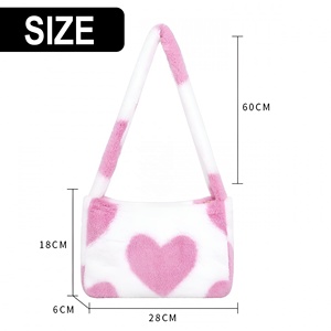 Bolsos de Mano Pequeños y Portátiles para Mujer al por Mayor, Bolsos de Peluche con Forma de Corazón, Lindos y Versátiles - Product Image 5