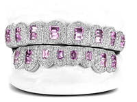 Perhiasan Vidhi, Grillz Vintage Trendy Custom, Lapisan Emas 14K, Perak Sterling, Perhiasan Tindik Gigi Berlian