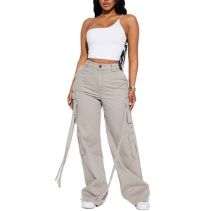 High-Quality <b>Women</b> Cargo <b>Pants</b> Baggy Custom Cotton Solid Color Made in Pakistan New Stylish <b>Women</b> Cargo <b>Pants</b> - Product Image 1