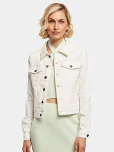 แจ็คเก็ตยีนส์ออร์แกนิคสีเบจสำหรับผู้หญิง รุ่นขายดีล่าสุด ผลิตตามสั่ง (OEM) ระบายอากาศได้ดี ติดกระดุม ผ้าฝ้าย ใส่สบายทุกฤดู - Product Image 4