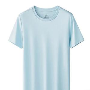 Camiseta de Verano de Algodón con Cuello en V para Hombre, Manga Corta, Color Sólido, Cómoda, Camiseta Interior Masculina, Blanca, Negra, Formal, Tejida, Transpirable - Product Image 1