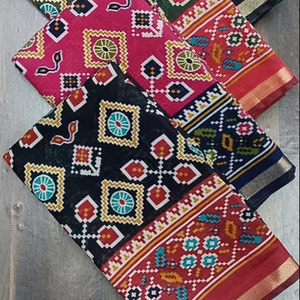 Sari de algodón puro de la mejor calidad, tela suave, estilo moderno, Sari impreso con fiesta de boda y Diwali adecuado - Product Image 1