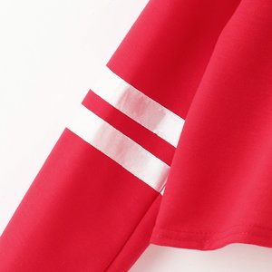 Respirant logo personnalisé coton à manches longues Sport Gym polaire survêtement à manches longues haut court surdimensionné femmes sweats à capuche ensemble - Product Image 4