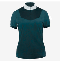 Chemise de compression équestre à manches courtes pour femme, extensible, avec logo personnalisé, haute qualité, pour l'équitation (vente en gros)