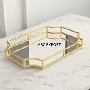 ถาดเสิร์ฟพร้อมกระจกทำจากโลหะสแตนเลสดีไซน์ใหม่พร้อมกระจกดีไซน์ล่าสุดสำหรับซัพพลายเออร์ขายส่ง - Product Image 3