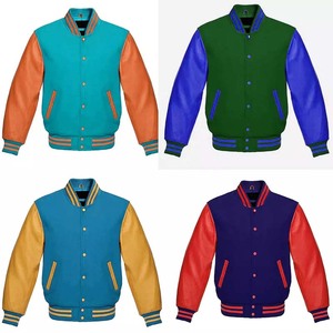 Chaqueta Universitaria de Lana Negra y Cuero Marrón para Hombre con Botones a Presión y Ribete Acanalado, Estilo Universitario Clásico, Prenda Exterior Tipo Letterman - Product Image 3