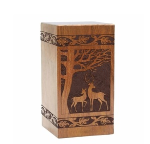 Urne de cerf pour cendres d'animaux de compagnie humaine Grande urne en bois pour la crémation Boîte adulte pour cendres Urne funéraire personnalisée pour boîte en bois funéraire - Product Image 4