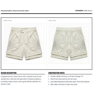 <b>Men</b> Nylon <b>Shorts</b> Custom Rhinestone Eco-Friendly Breathable Quick Dry Y2K Streetwear Boxy Fit Gym Casual Half Pants OEM Supply - Product Image 6