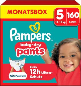 Pañales Pampers Talla 5 (12-17 kg) Baby-Dry, Junior con Bolsas de Protección, Caja Mensual, 160 Pañales - Product Image 2